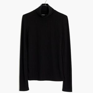 Madewell Black Ribbed Turtleneck Top